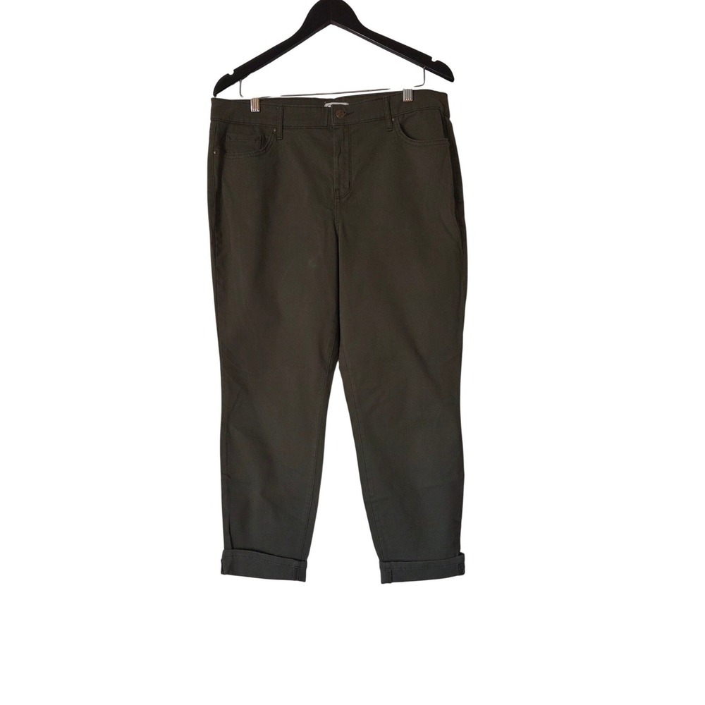 Jessica Simpson Relaxed Skinny Crop Jeans Green 14 Utility Casual Ankle Stretch